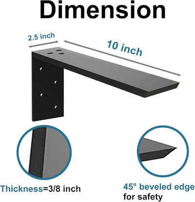 Soporte encimera paquete 2 metal 10x6x2 1/2 para cuarzo/madera