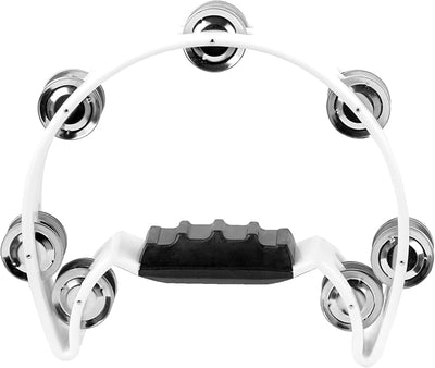 Pandereta metal cascabeles para niños y adultos color blanco