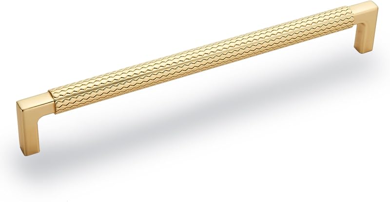 6 Tiradores Gabinete Dorado Cepillado 7.5"