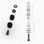 Kit hardware acoplamiento 4 puntos negro mate Harley