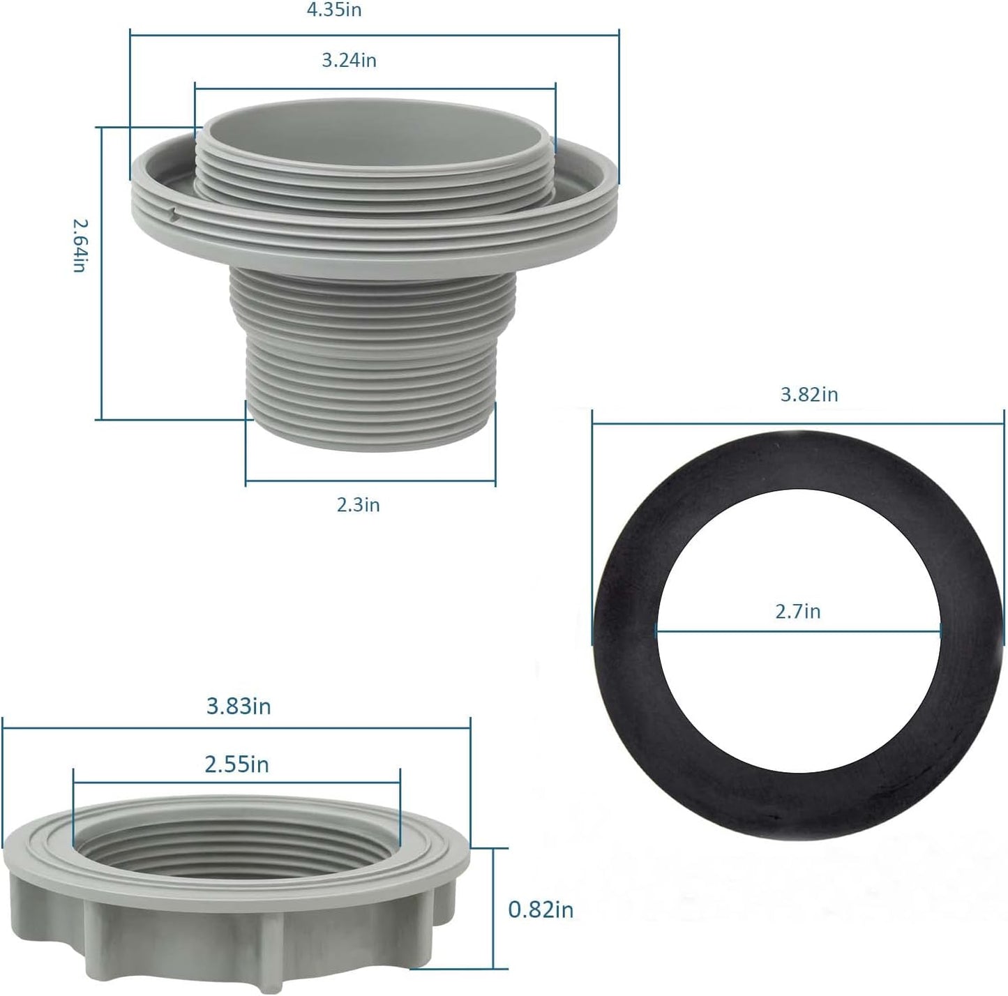 Kit conector filtro roscado piscina Intex manguera