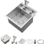 Fregadero cocina 15x17 con grifo plegable acero inox T304