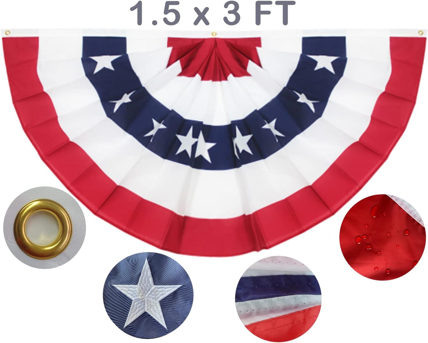 Banderas 4 de Julio 1.5x3" poliéster resistente
