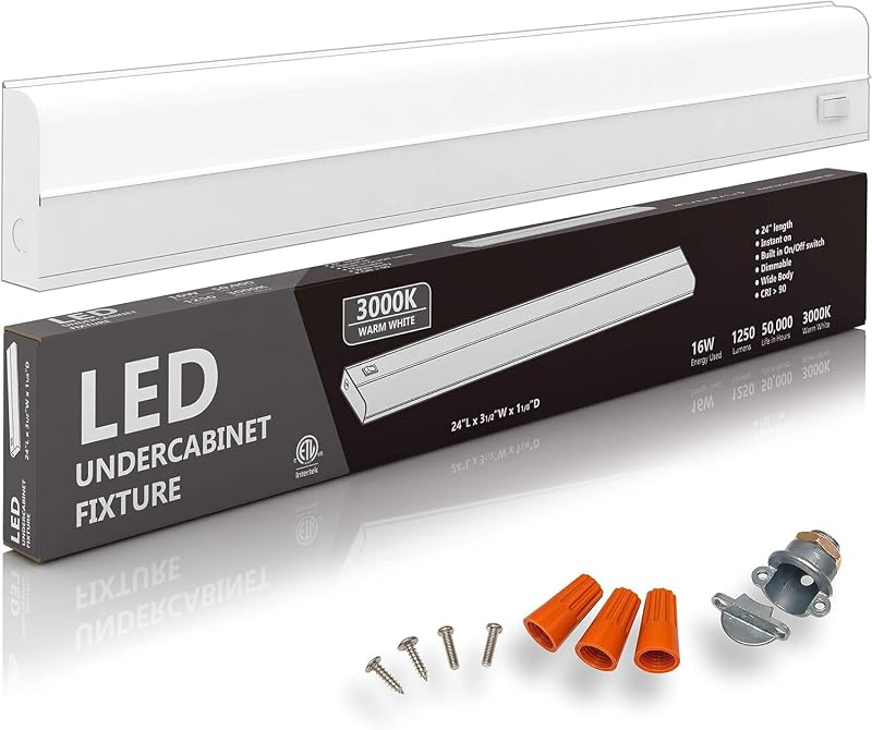 6 Luces LED para gabinete 24pulg 3000K cuerpo ancho base