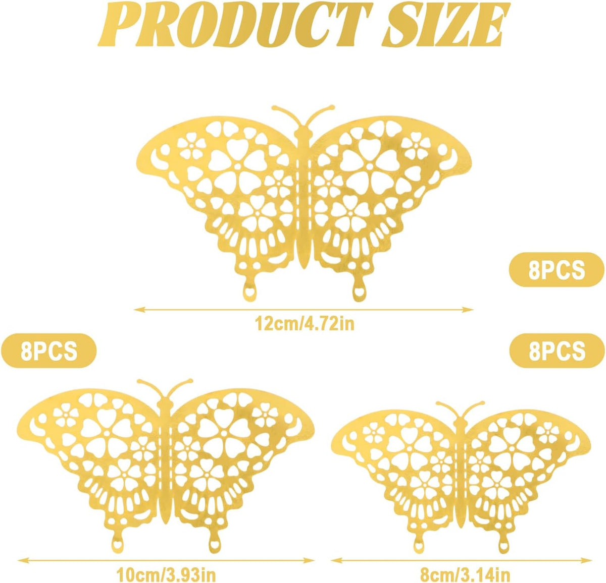 24 Pzas Adhesivos Mariposa 3D para Decorar Habitación