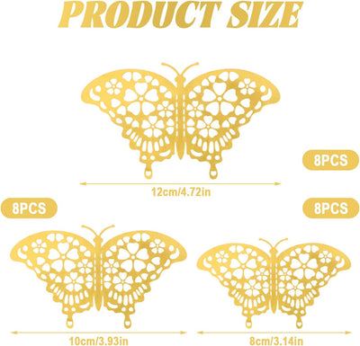 24 Pzas Adhesivos Mariposa 3D para Decorar Habitación