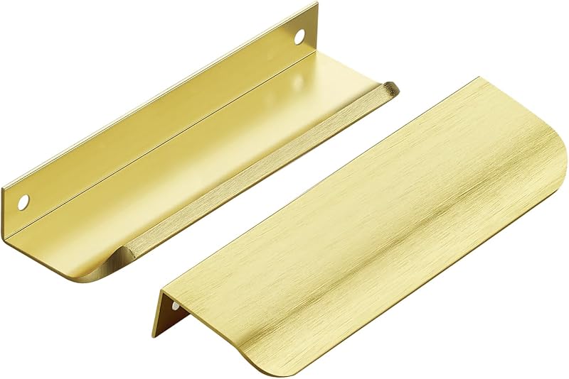 30 Tiradores Dorados para Armarios 5" con Borde Dedos