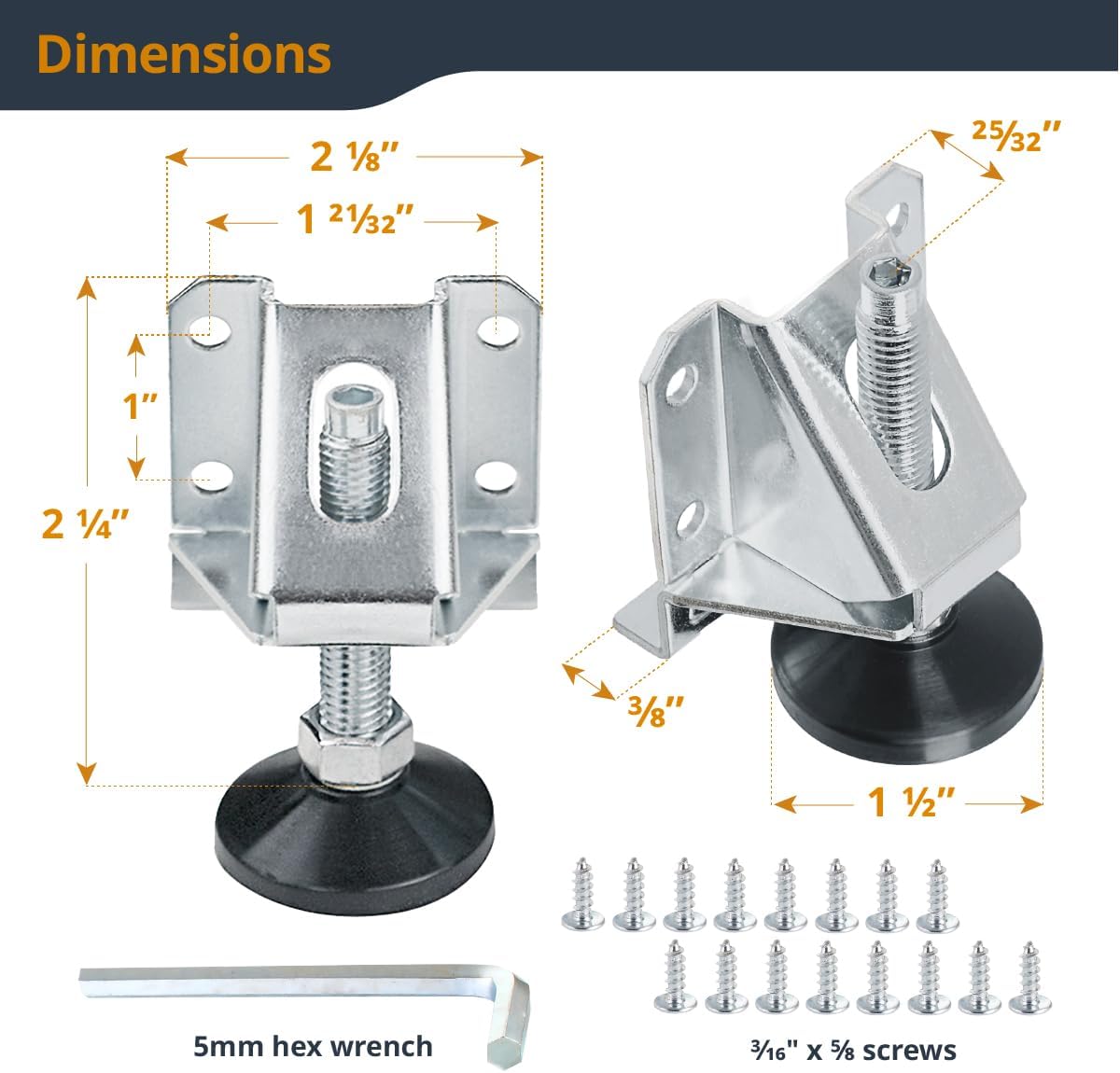 Niveladores patas 8 pzas ajustables para muebles