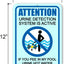 Sistema detección orina piscina 9x12" letreros divertidos