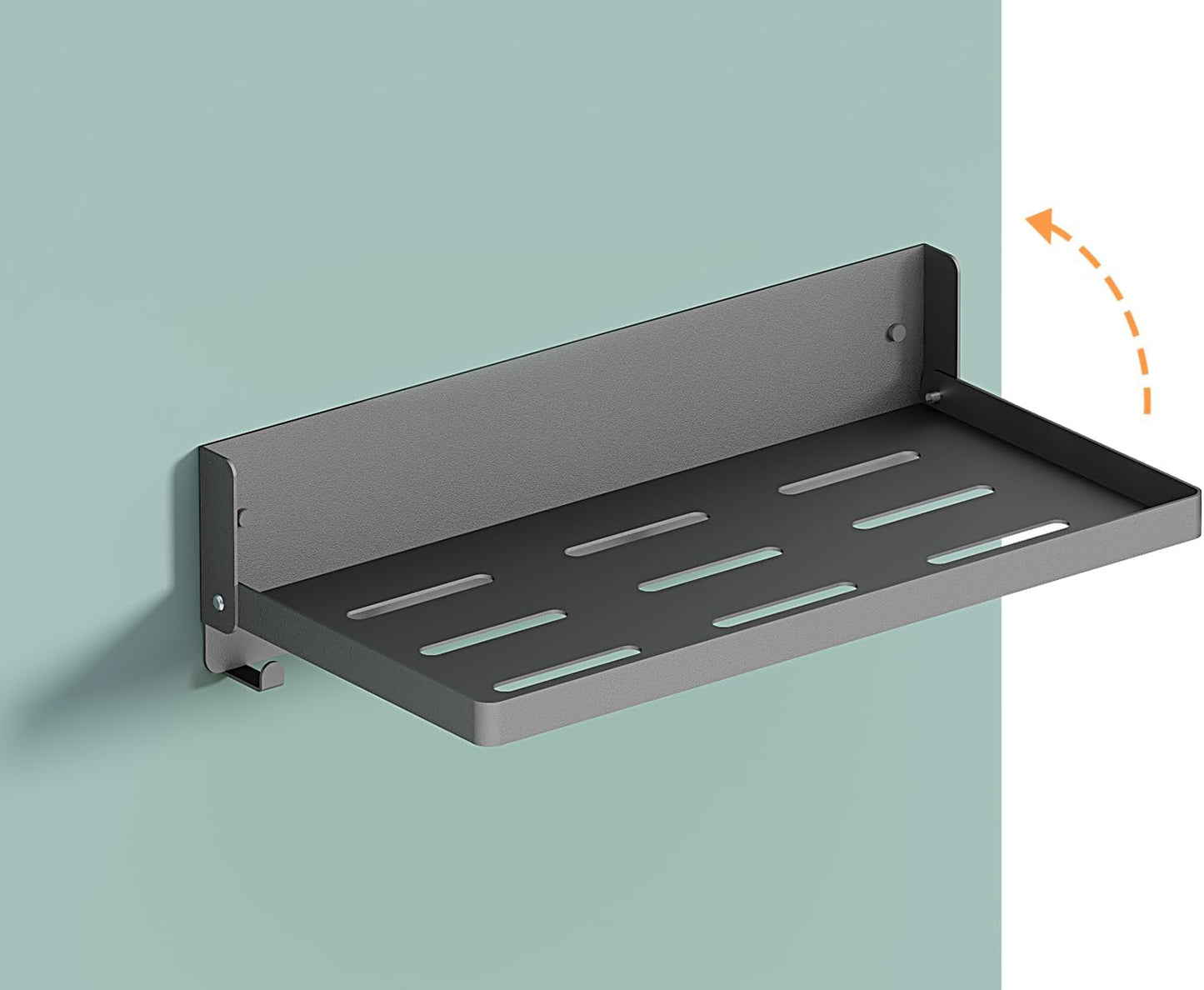 Estante plegable metal 6 ganchos negro 11.8"