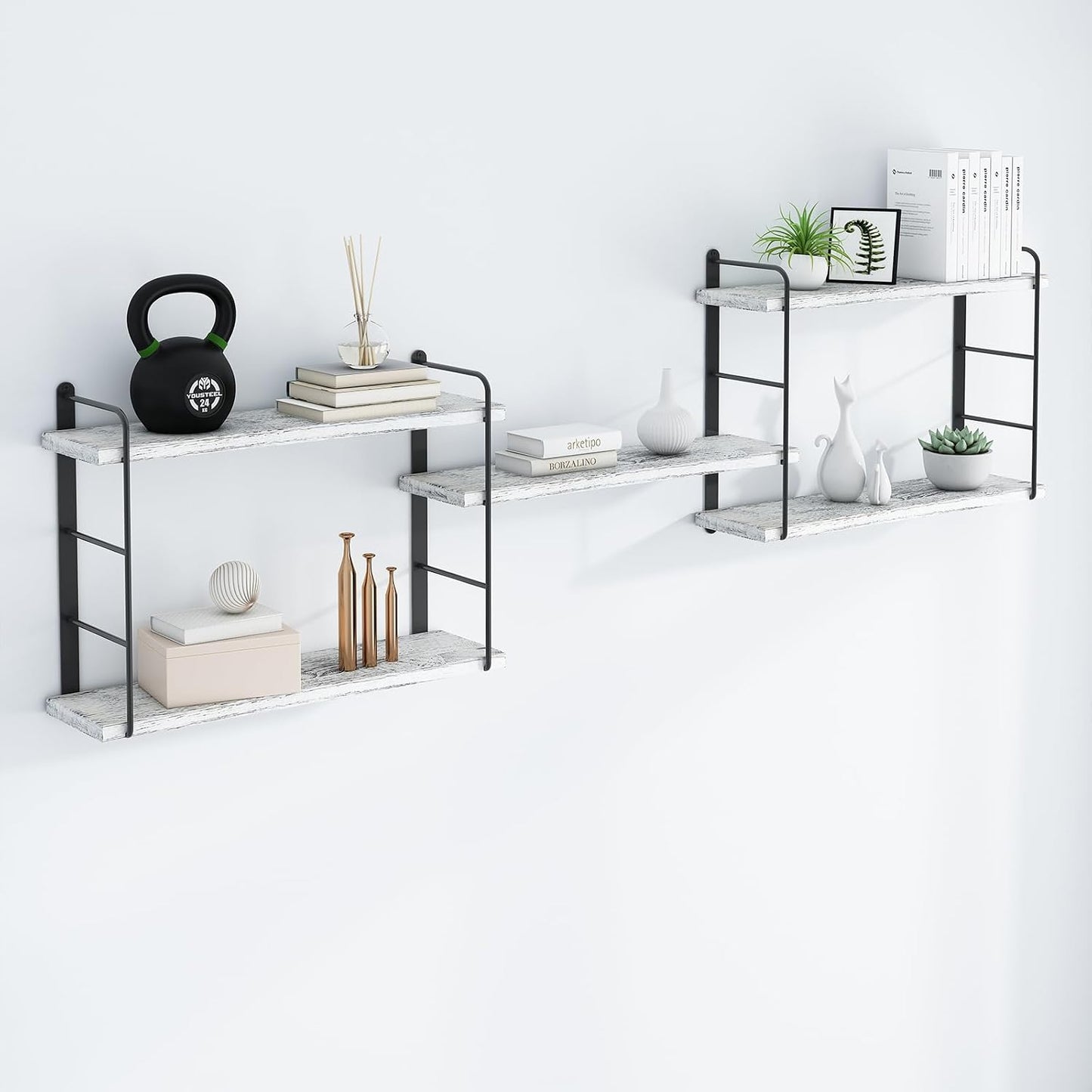 Estantes flotantes de madera para pared habitación