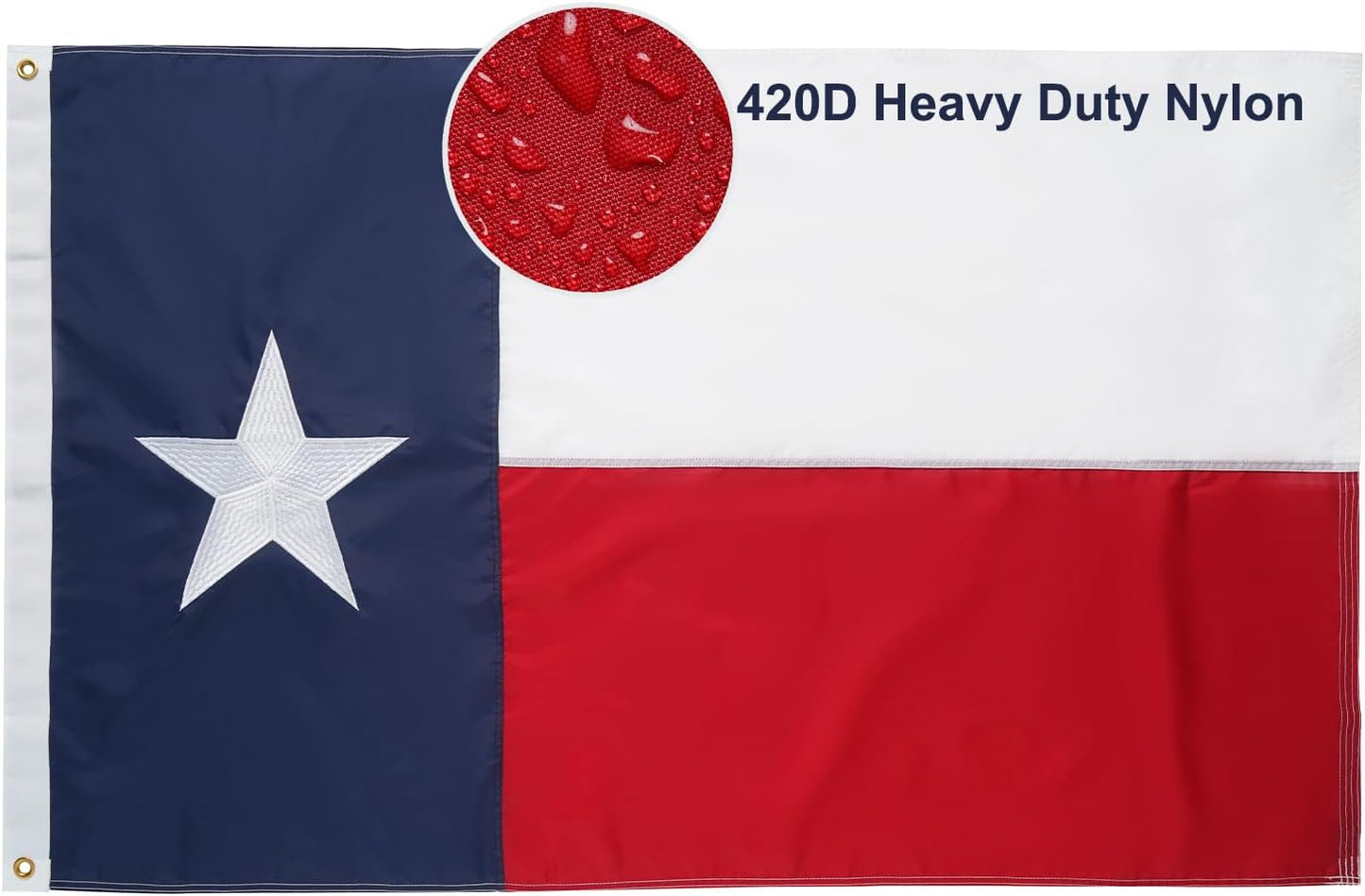 Bandera Texas 4x6pulg nailon 420D estrellas y rayas