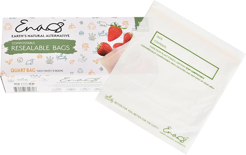 Bolsas compostables para congelador 100 pzas color blanco roto