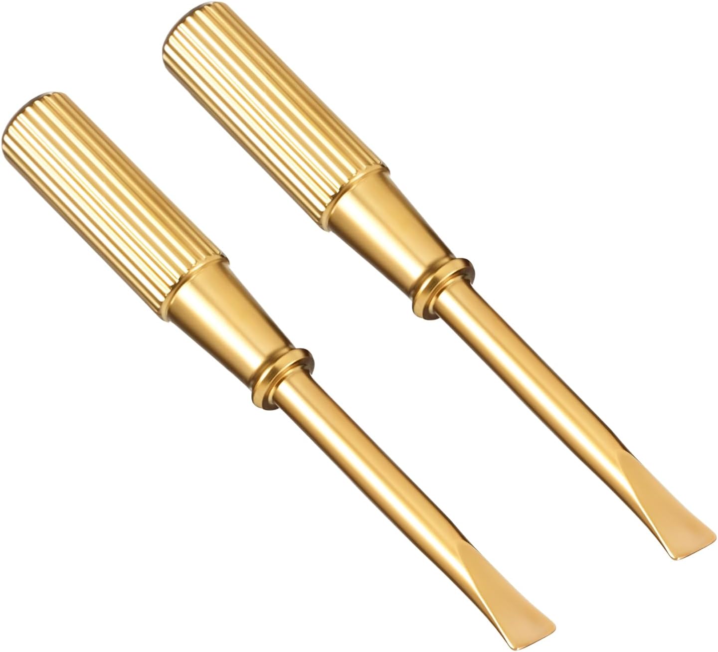 2 Destornilladores Acero Inox para Pulseras Mango Antiderrap Dorado