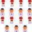 Set 22 Futbolines Azules Rojos Pies Redondos