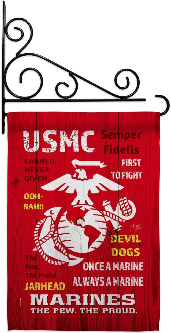 Bandera USMC para jardín soporte pared Semper Fi