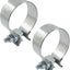 Abrazadera escape acero inox plateado 2 Pzas banda estrecha