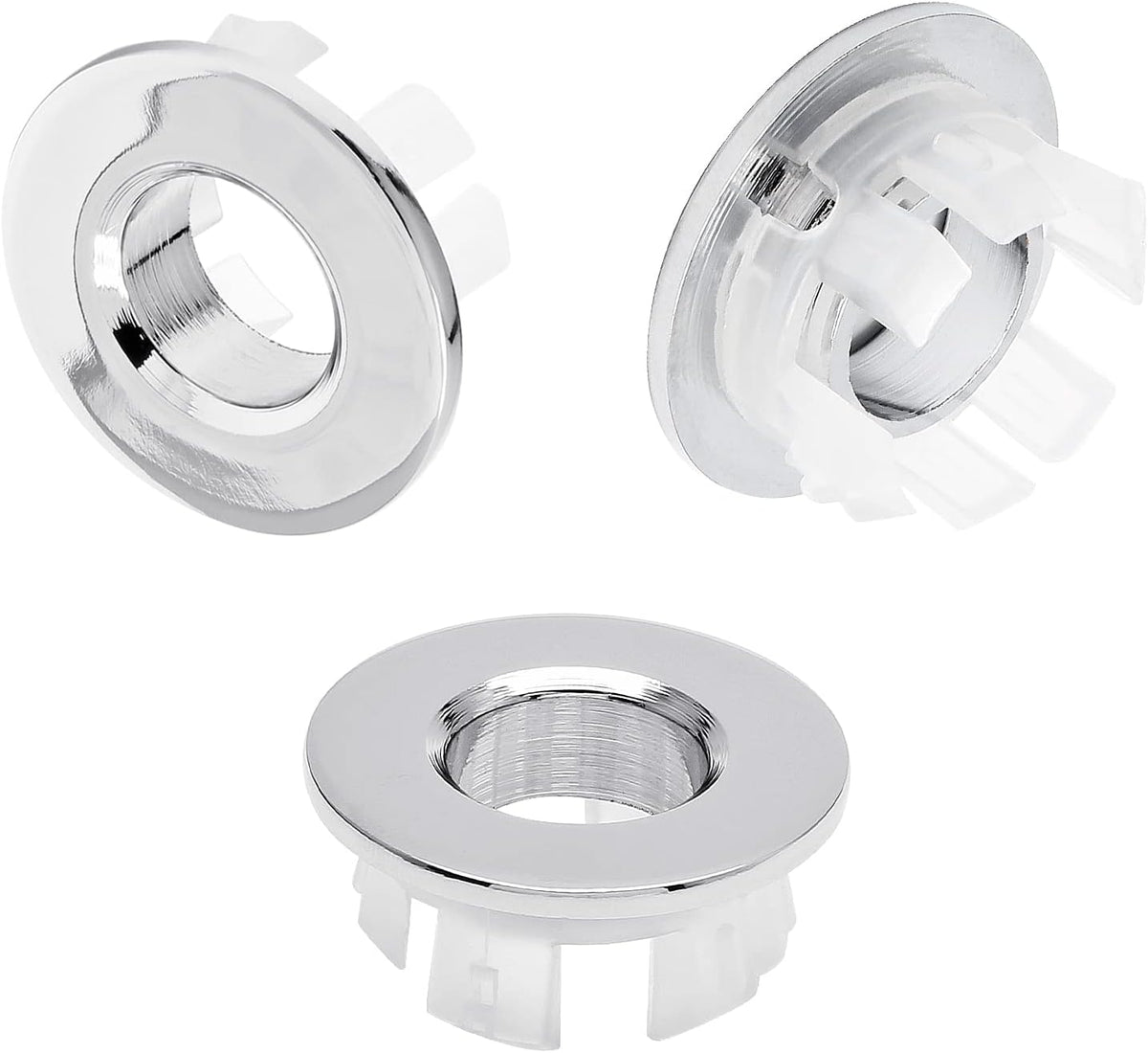 3 Pzas Anillos Desbordamiento Fregadero Baño Cubierta Cromada