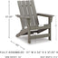 Silla Adirondack Patio HDPE Resistente Color Gris