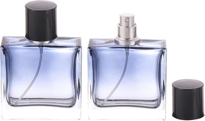 2 Botellas Spray Perfume Vidrio 1.7oz Azul Degradado