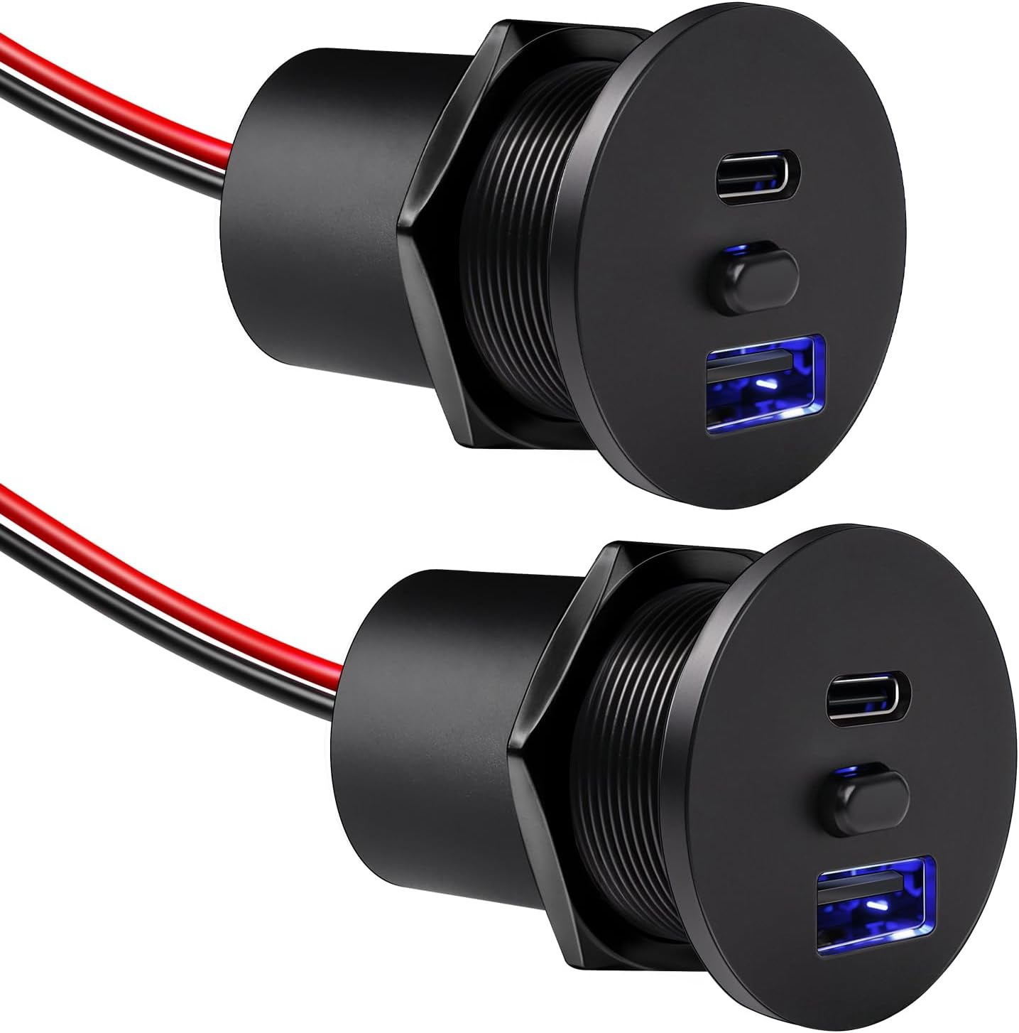 Salida USB aluminio RV con interruptor PD3.0