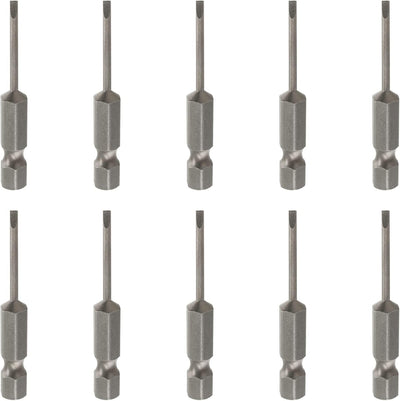 10 Pzas Brocas Destornillador Ranuradas 2.5 S2 Acero 1/4"
