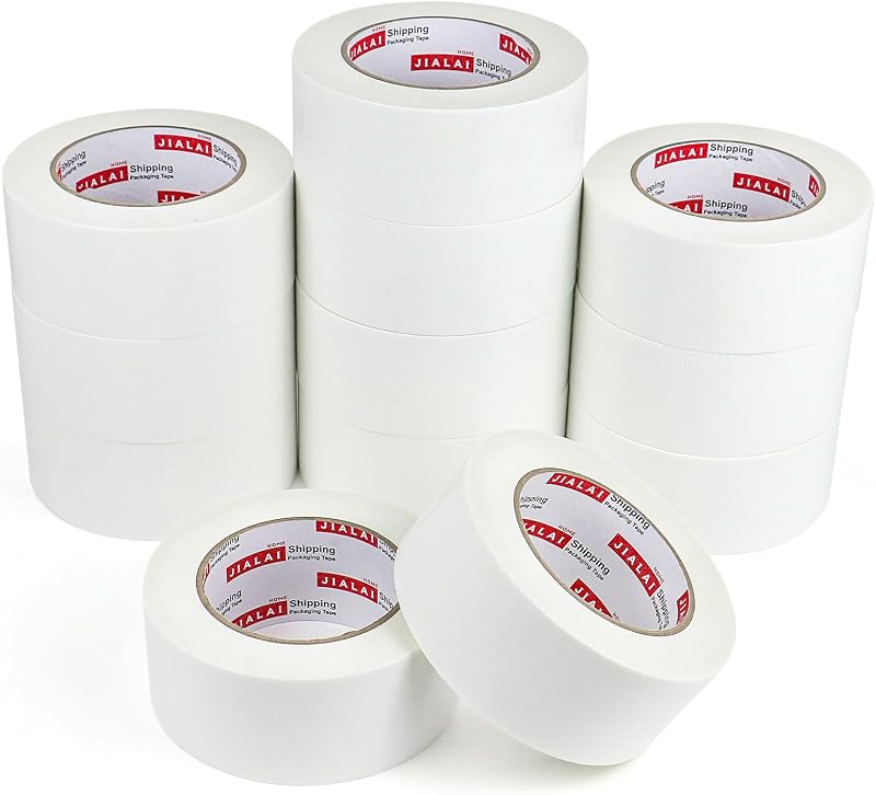 Cinta adhesiva blanca 9mil 30yd x2" pack 12 rollos