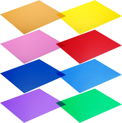8 Pack Filtros Gel Iluminación 12x12pulg 8 Colores