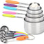 Set 10 Tazas y Cucharas Acero Inox Medidoras Cocina