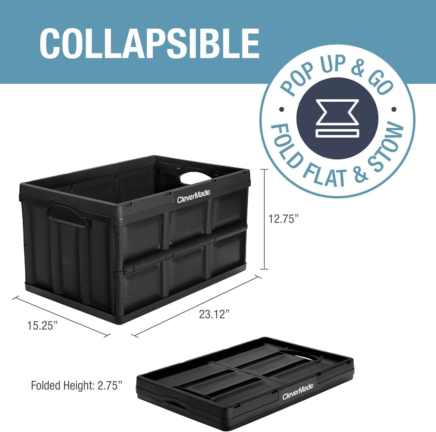 Contenedores plegables Obsidian 62L set 3 apilables