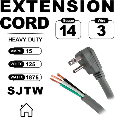 2 Cables enchufe plano 3ft 14 clavijas 110v gris