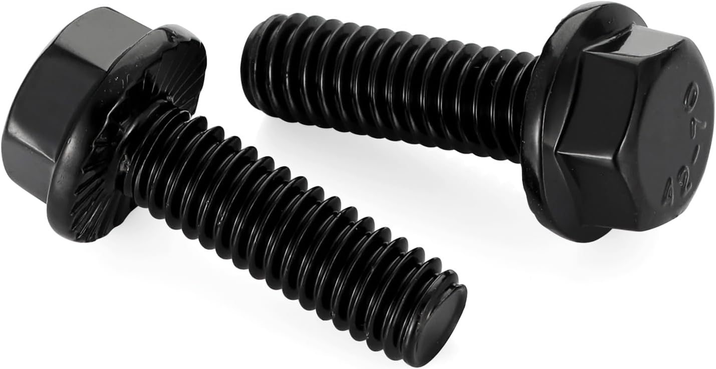 Pernos hexagonales con brida 1/4-20x3/4 acero inox A2 negro 25pzas
