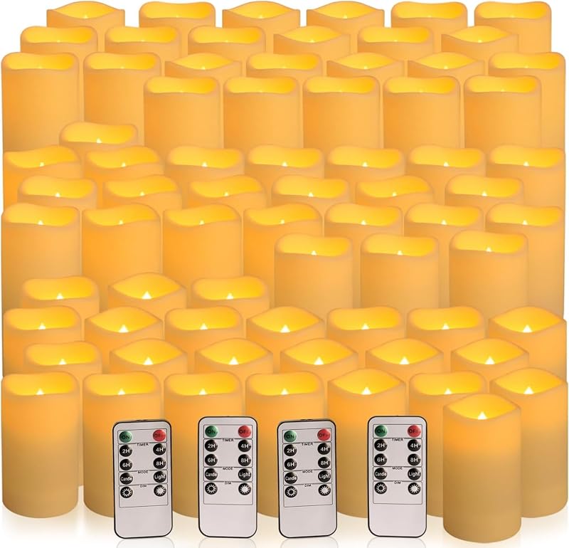72 Velas LED Impermeables 4-6pulg Control Remoto