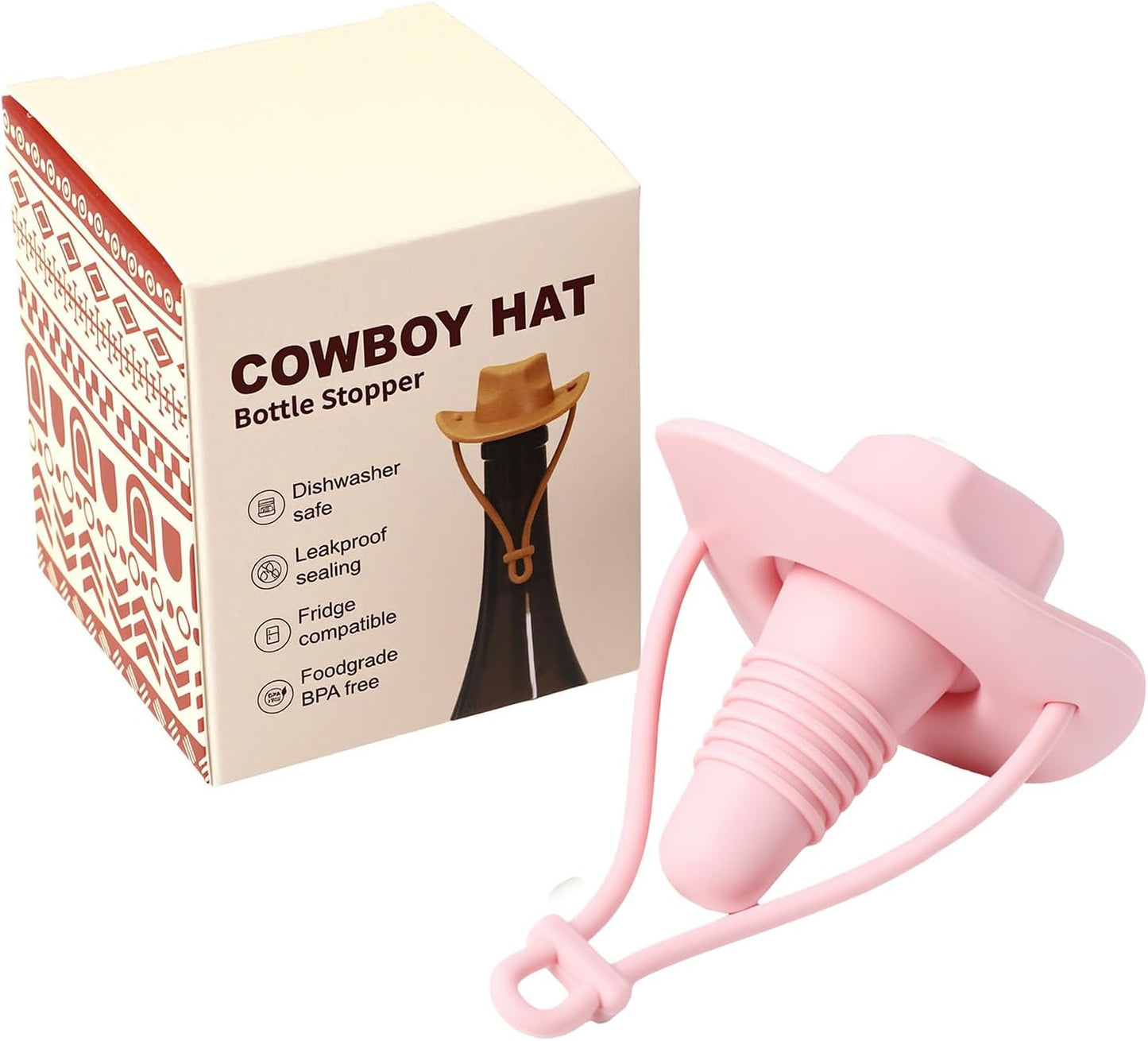 Tapón de vino silicona reutilizable sombrero vaquero