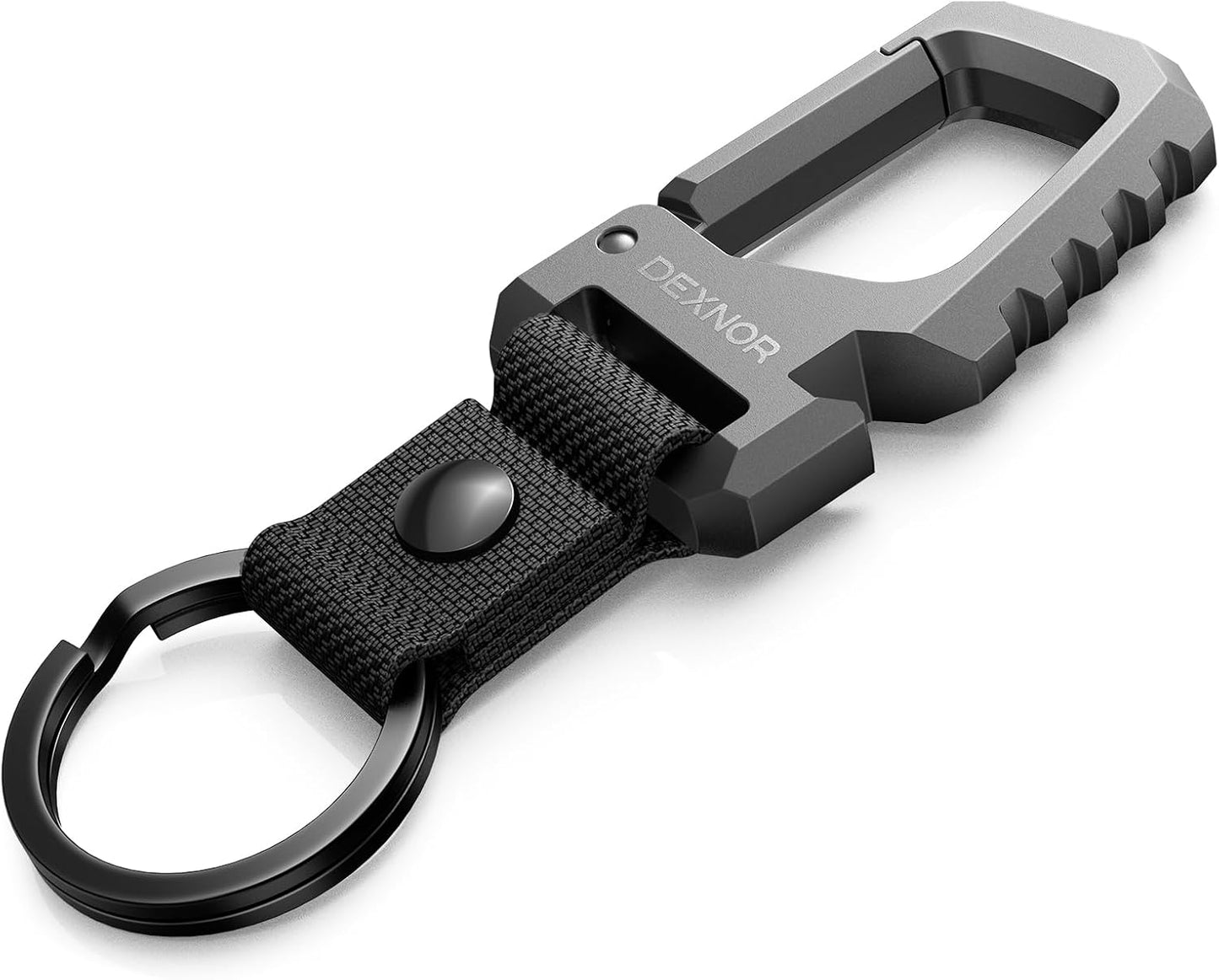 Llavero resistente mosquetón acero inox EDC negro