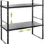 Organiz. estante cocina ajustable apilable negro