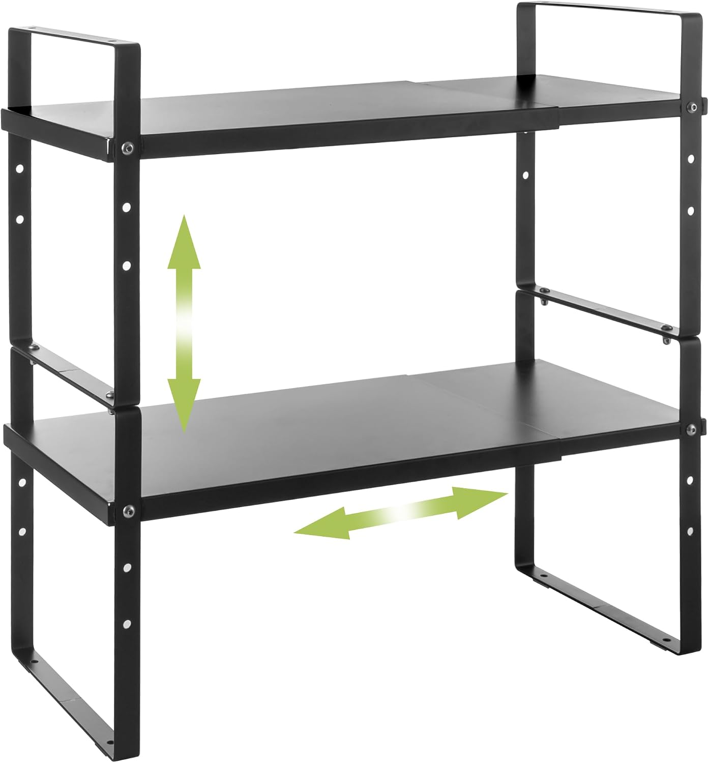 Organiz. estante cocina ajustable apilable negro
