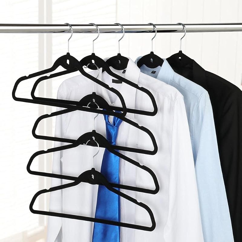 100 Perchas Terciopelo Antiderrap Perchas Ropa Negro