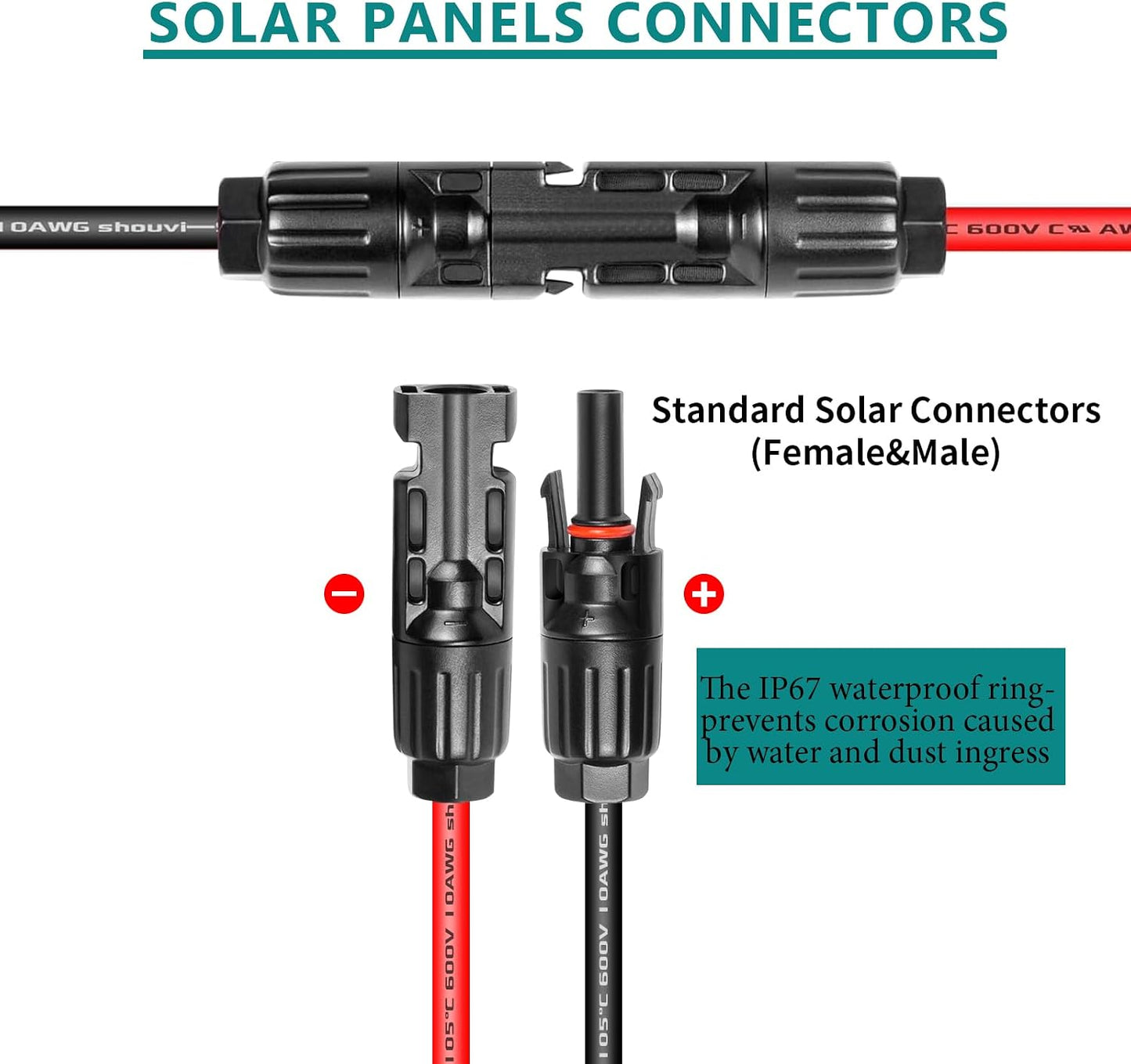 Cable solar XT60i 10AWG 50ft para baterías RC y drones