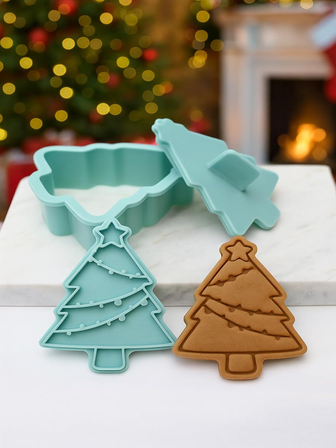 6 Cortadores Galletas Navidad 3D Papá Noel Árbol