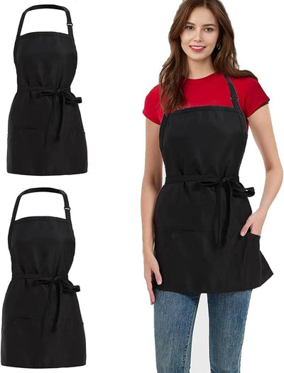 Delantal chef 3 bolsillos correas largas cocina barbacoa