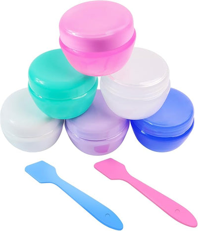 6 Recipientes Viaje 0.7oz para Tocador con 2 Cucharas
