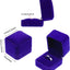 Caja 4 Pzas Arete Terciopelo Regalo Boda Compromiso Azul Rey