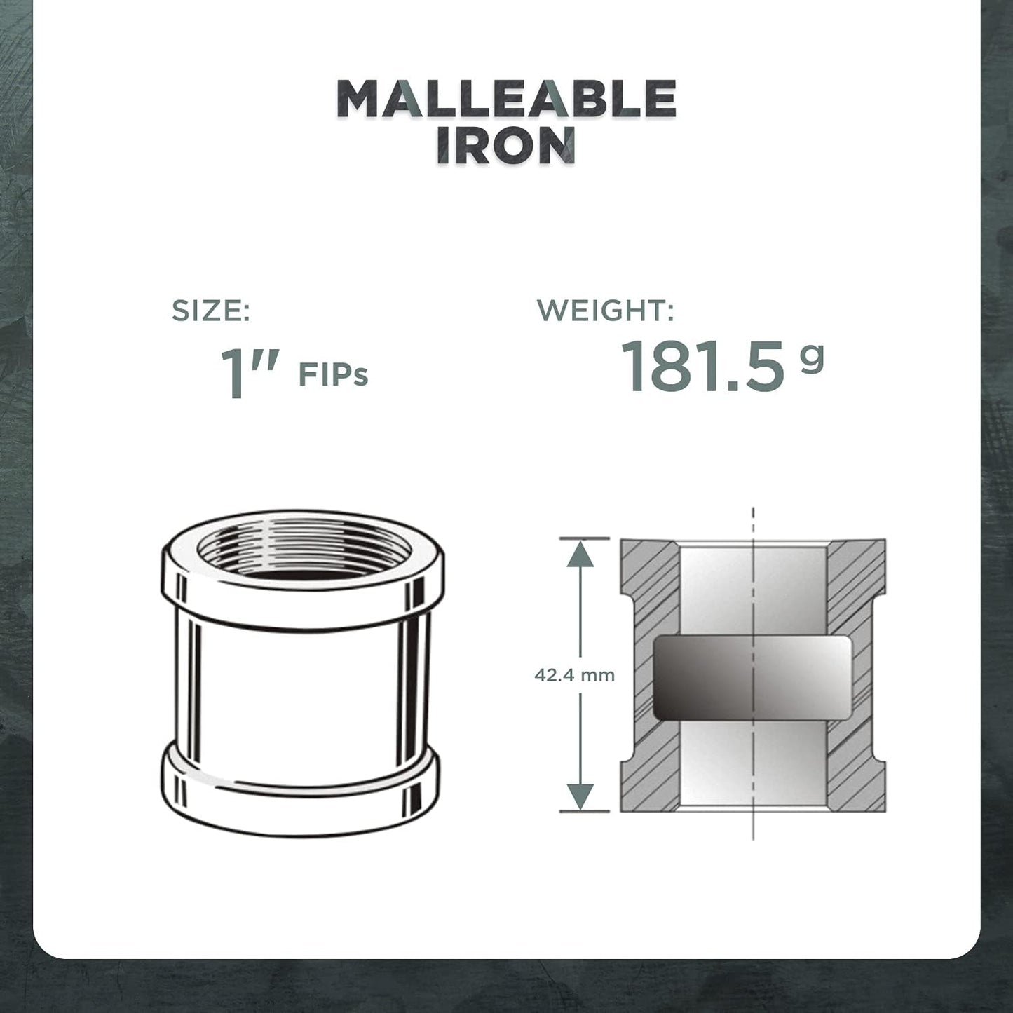Acoplamiento recto hierro maleable galvanizado 1