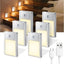 Luz nocturna sensor movimiento LED 6 Pzas plateado