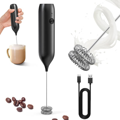 Espumador leche recargable varita acero inox para café capuchino