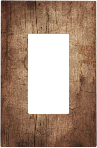 Placa interruptor de madera sepia tono rural 1 gang decorativa