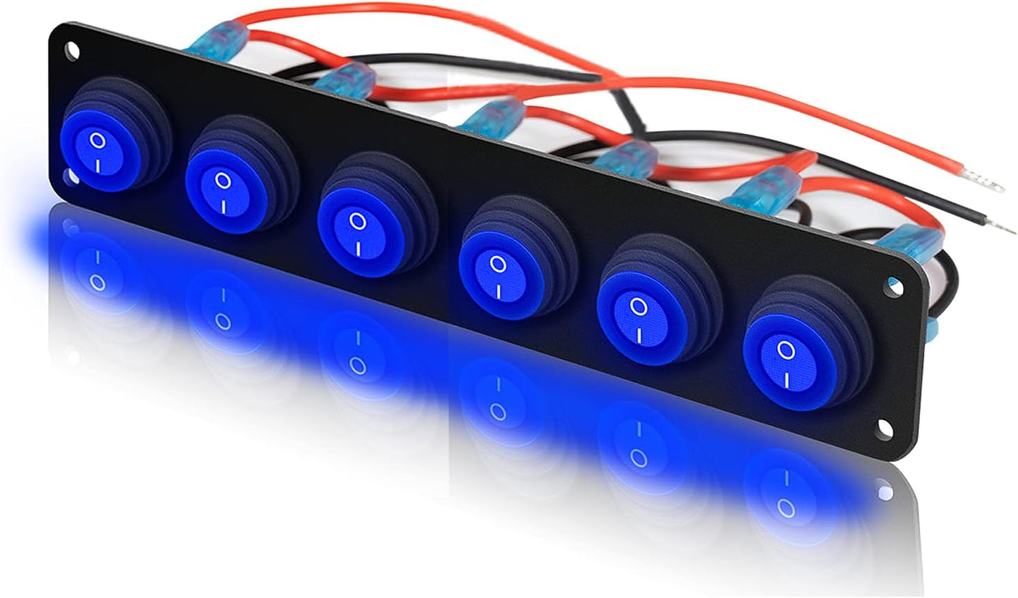 Panel interruptor basculante 12V 20A para luces automotrices
