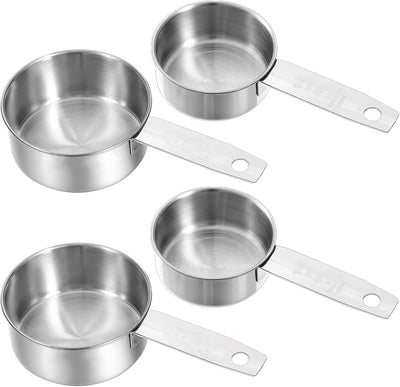 Taza medidora acero inox 4 unidades 1/4 1/2 taza 4.2oz cocina