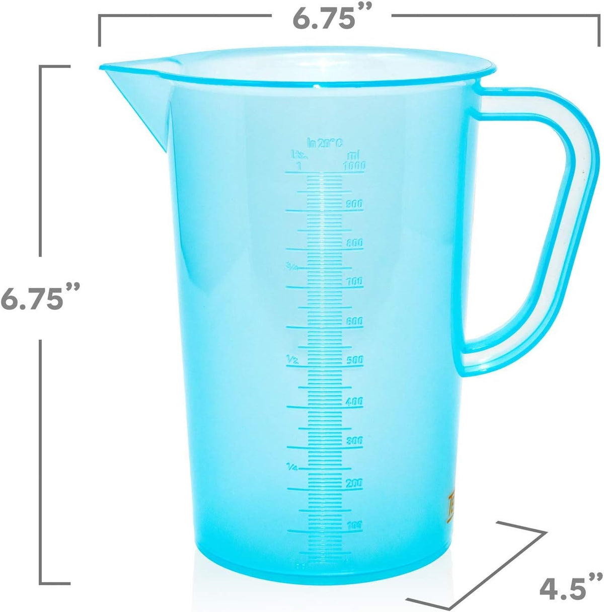 Jarra medidora 1L color azul graduado pack 2